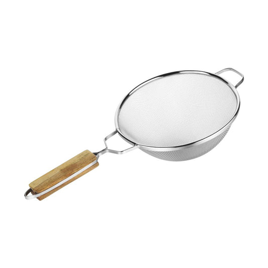 SS Flat Wire Strainer Wooden Handle