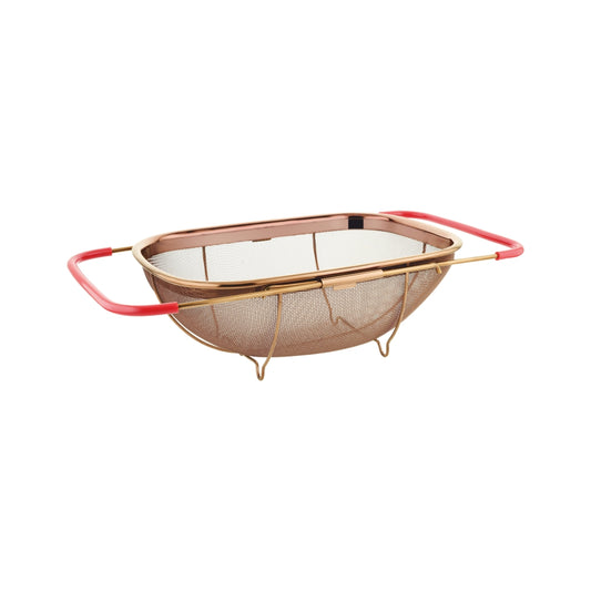 PVD COATED ROSE GOLD SS SINK BASKET WITH MESH REINFORCEMENT PROTECTOR