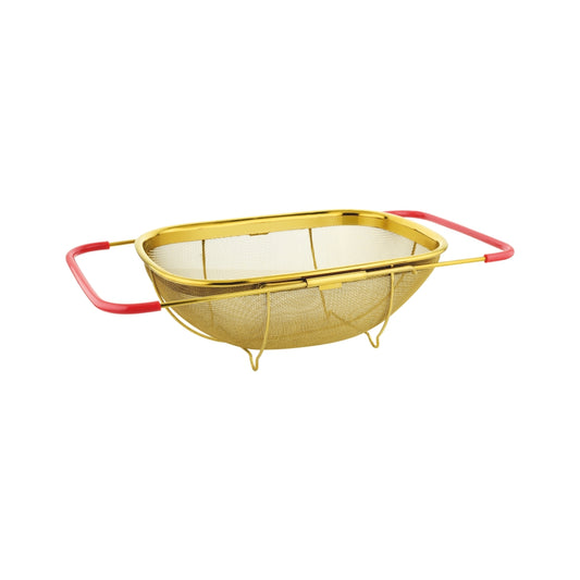 PVD COATED GOLD SS SINK BASKET WITH MESH REINFORCEMENT PROTECTOR
